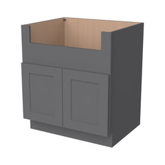 RTA Shaker Solid wood Pebble Gray Farm Sink Base Cabinet (2 Butt Door)