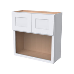 RTA Solid Wood Shaker Wall Cabinet White for Kitchen, Bathroom & Laundry Storage, 2 Doors