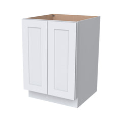 RTA Solid Wood Shaker Full High Door Base Cabinet White for Kitchen, Bathroom & Laundry Room Storage - with 2 Doors 1 Shelf