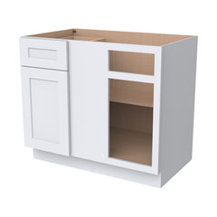 RTA Solid Wood Shaker White Base Blind Corner Cabinet, 1 Door 1 Drawer 1 Shelf (REQUEST 42" SPACE)