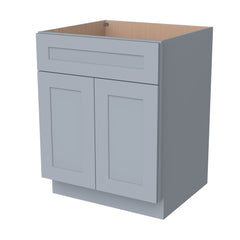 RTA Belmont Gray Bathroom Vanity Sink Base 2 Doors 1 False Drawer Front