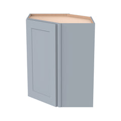 Shaker Gray Solid Wood RTA Wall Diagonal Corner Cabinet for Kitchen, Bathroom & Laundry Storage, 1 Door 2 Shelves