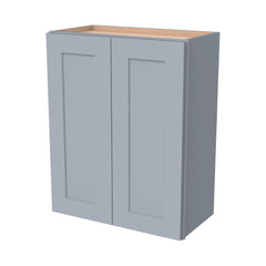 RTA Shaker Solid Wood Wall Cabinet Gray for Kitchen, Bathroom & Laundry Storage