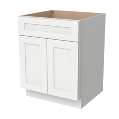 Shaker Solid Wood RTA Vanity Sink Base Cabinet Origami White for Bathroom Storage, 2 Doors 1 False Drawer Front