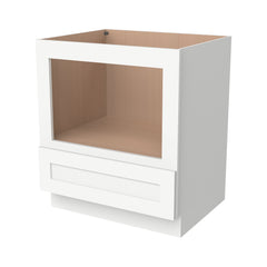 RTA Solid Wood Shaker Microwave Base Cabinet Origami White with 1 Drawer