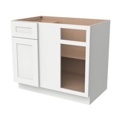 RTA Solid Wood Shaker-Base Blind Corner Cabinet Origami White for Kitchen, Bathroom & Laundry storage, 1 Door 1 Drawer 1 Shelf (REQUEST 42" SPACE)