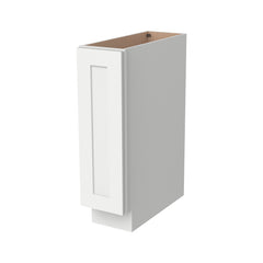 RTA Solid Wood Shaker-Base Tray Cabinet Origami White for Kitchen, Bathroom & Laundry storage, 1 Door 1 Shelf