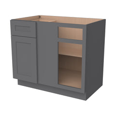 RTA Solid Wood Shaker-Base Blind Corner Cabinet Pebble Gray for Kitchen, Bathroom & Laundry storage, 1 Door 1 Drawer 1 Shelf (REQUEST 42" SPACE)