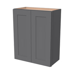 RTA Shaker Solid Wood Wall Cabinet Pebble Gray for Kitchen, Bathroom & Laundry Storage