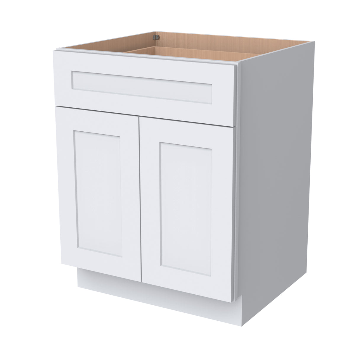 RTA Solid Wood Belmont Kitchen/Living Room Base Cabinet with 2 Doors 1 Drawer 1 Shelf