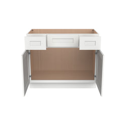 [VSD36-VSD42] Shaker Origami White Vanity Combination Single Sink Bases