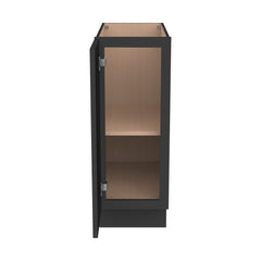 RTA Solid Wood Newtown Full High Door Base Cabinet Charcoal Black for Kitchen/Living Room with 1 Door and 1 Shelf