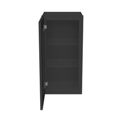 RTA Solid Wood Cabinet Shaker Glass Door Wall Cabinets Charcoal Black for Kitchen Bathroom and Laundry Storage (Glass Insert Sold Separately)