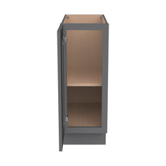 RTA Solid Wood Shaker Full High Door Base Cabinet Pebble Gray for Kitchen/Living Room with 1 Door and 1 Shelf