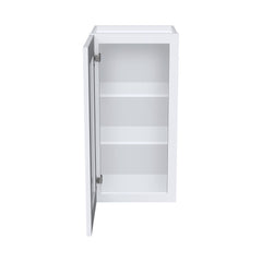 RTA Solid Wood Cabinet Shaker White Glass Door Wall Cabinets for Kitchen Bathroom and Laundry Storage (Glass Insert Sold Separately)