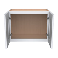 RTA Solid Wood Shaker White Double Door Wall Cabinets for Kitchen Bathroom and Laundry Storage