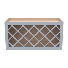 RTA Shaker Solid Wood Wine Rack Cabinets with Lattice Panels Wall Cabinet Gray for Kitchen Storage