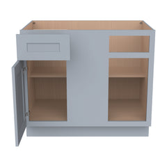 RTA Solid Wood Shaker-Base Blind Corner Cabinet Gray for Kitchen, Bathroom & Laundry storage, 1 Door 1 Drawer 1 Shelf (REQUEST 42" SPACE)