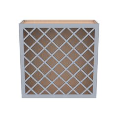 RTA Shaker Solid Wood Wine Rack Cabinets with Lattice Panels Wall Cabinet Gray for Kitchen Storage