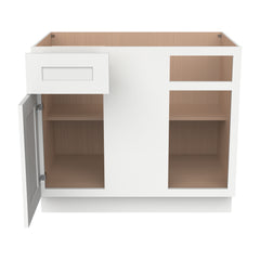 RTA Solid Wood Shaker-Base Blind Corner Cabinet Origami White for Kitchen, Bathroom & Laundry storage, 1 Door 1 Drawer 1 Shelf (REQUEST 42" SPACE)