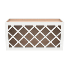 RTA Newtown Solid Wood Wine Rack Cabinets with Lattice Panels Wall Cabinet Origami White for Kitchen Storage