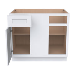 RTA Belmont White Base Blind Corner Cabinet for Kitchen, Bathroom & Laundry storage, 1 Door 1 Drawer 1 Shelf (REQUEST 42" SPACE)