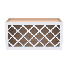 RTA Shaker Solid Wood Wine Rack Cabinets with Lattice Panels Wall Cabinet White for Kitchen Storage