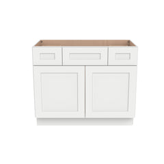 [VSD36-VSD42] Shaker Origami White Vanity Combination Single Sink Bases