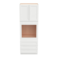 [OD3384-OD3396] Shaker Origami White Oven Cabinets With Three Drawers