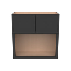 RTA Solid Wood Newtown Wall Cabinet Charcoal Black for Kitchen, Bathroom & Laundry Storage, 2 Doors