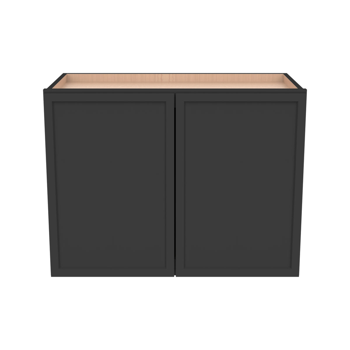 RTA Newtown Solid Wood Double Door Wall Cabinets Charcoal Black for Kitchen Bathroom and Laundry Storage