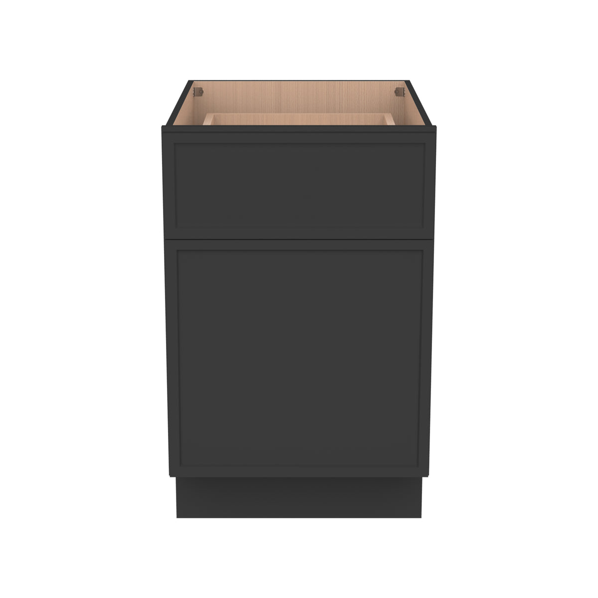 RTA Newtown Solid Wood Waste Basket Base Cabinet Charcoal Black for Kitchen, Bathroom & Laundry Storage