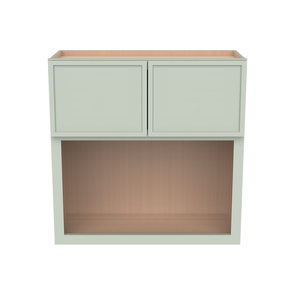 RTA Solid Wood Newtown Wall Cabinet Jade Green for Kitchen, Bathroom & Laundry Storage, 2 Doors