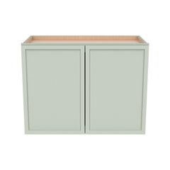 RTA Newtown Solid Wood Double Door Wall Cabinets Jade Green for Kitchen Bathroom and Laundry Storage