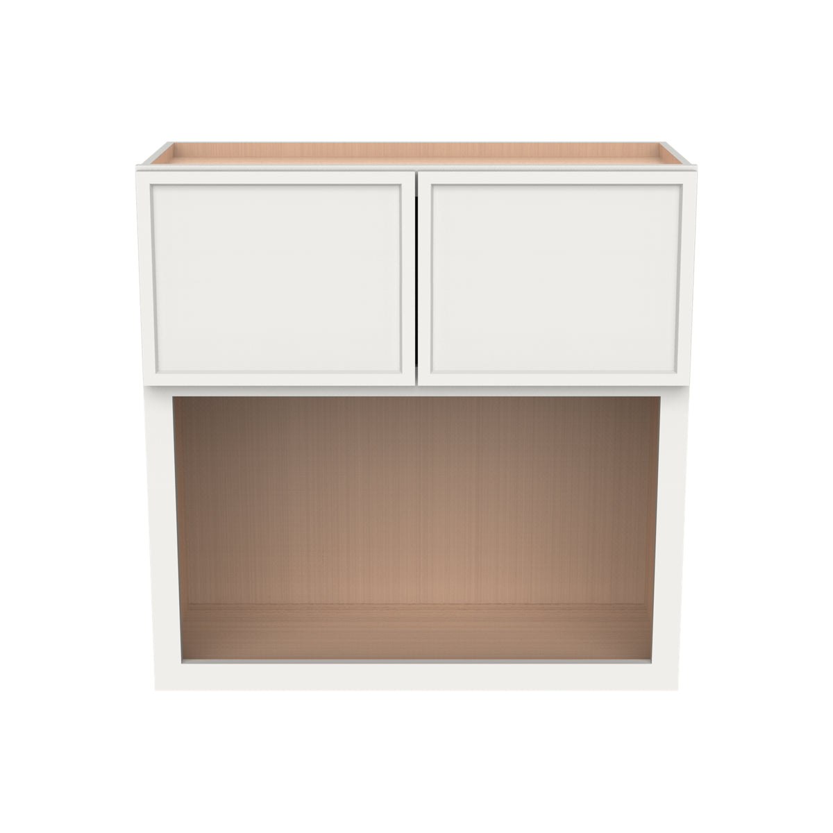 RTA Solid Wood Newtown Wall Cabinet Origami White for Kitchen, Bathroom & Laundry Storage, 2 Doors