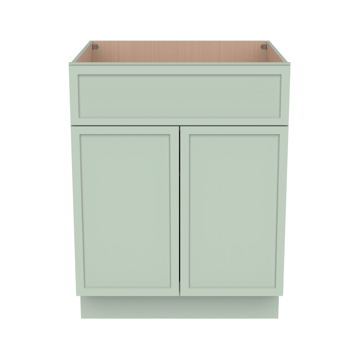 RTA Solid Wood Newtown Sink Base Cabinet Jade Green for Kitchen Bathroom Storage with 2 Doors and 1 False Drawer Front