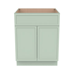 RTA Solid Wood Newtown Sink Base Cabinet Jade Green for Kitchen Bathroom Storage with 2 Doors and 1 False Drawer Front