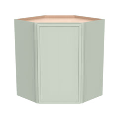 RTA Solid Wood Newtown Wall Diagonal Corner Cabinet Jade Green for Kitchen, Bathroom & Laundry Storage, 1 Door 2 Shelves