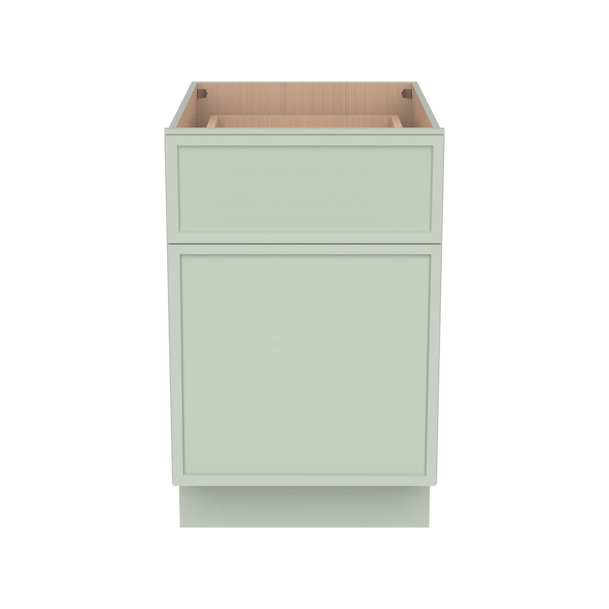 RTA Newtown Solid Wood Waste Basket Base Cabinet Jade Green for Kitchen, Bathroom & Laundry Storage