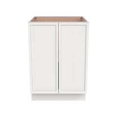 RTA Solid Wood Newtown Full High Door Base Cabinet Origami White for Kitchen, Bathroom & Laundry Room Storage - with 2 Doors 1 Shelf