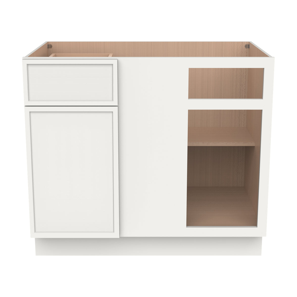 RTA Solid Wood Newtown Base Blind Corner Cabinet Origami White for Kitchen, Bathroom & Laundry storage, 1 Door 1 Drawer 1 Shelf (REQUEST 42" SPACE)