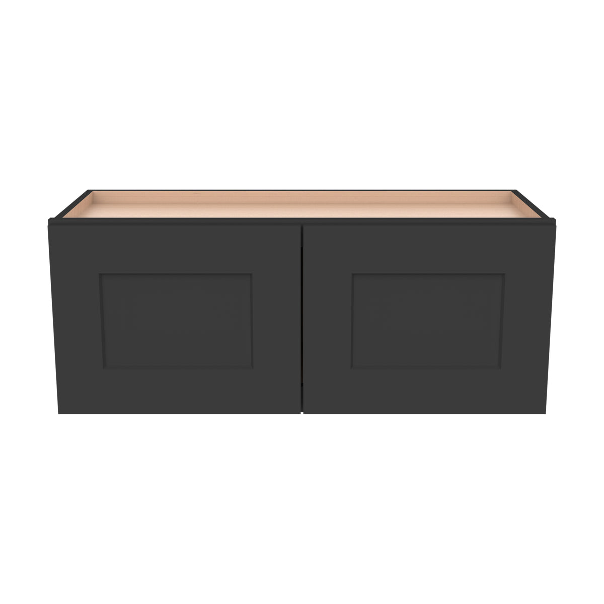 Shaker Charcoal Black Solid Wood RTA Wall Cabinet for Kitchen, Bathroom & Laundry Storage, 2 Doors