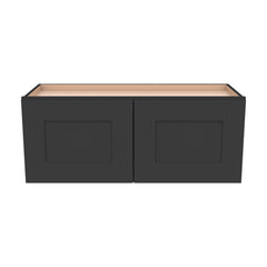 Shaker Charcoal Black Solid Wood RTA Wall Cabinet for Kitchen, Bathroom & Laundry Storage, 2 Doors