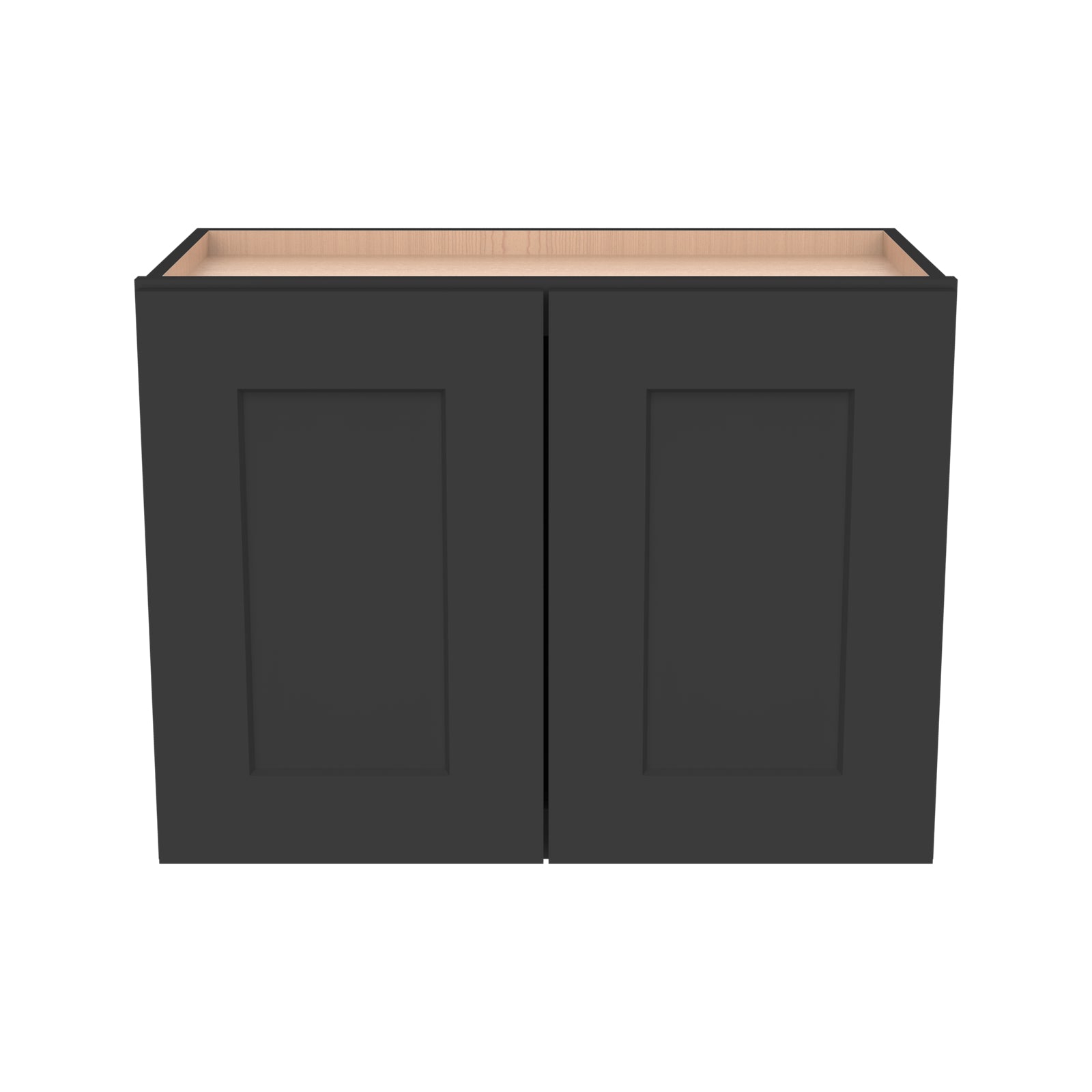 RTA Solid Wood Shaker Double Door Wall Cabinets Charcoal Black for Kit ...