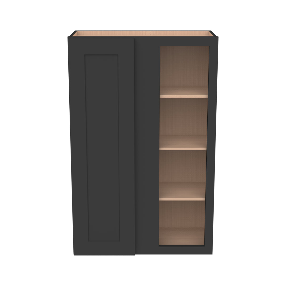 RTA Solid Wood Shaker Wall Blind Corner Cabinets Charcoal Black for Kitchen Bathroom and Laundry Storage