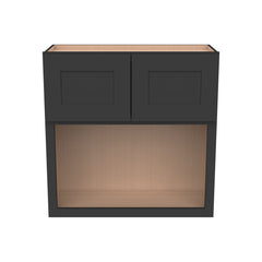 RTA Solid Wood Shaker Wall Cabinet Charcoal Black for Kitchen, Bathroom & Laundry Storage, 2 Doors