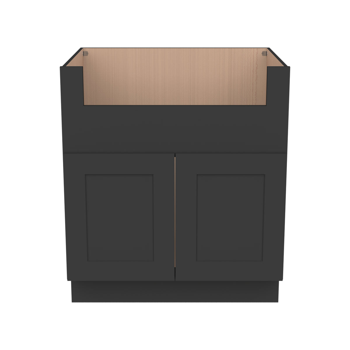 RTA Shaker Solid wood Charcoal Black Farm Sink Base Cabinet (2 Butt Door)