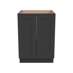 RTA Solid Wood Shaker Full High Door Base Cabinet Charcoal Black for Kitchen, Bathroom & Laundry Room Storage - with 2 Doors 1 Shelf