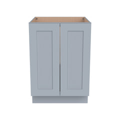 Solid Wood Shaker Full High Door Base Cabinet Gray for Kitchen, Bathroom & Laundry Room Storage - with 2 Doors 1 Shelf