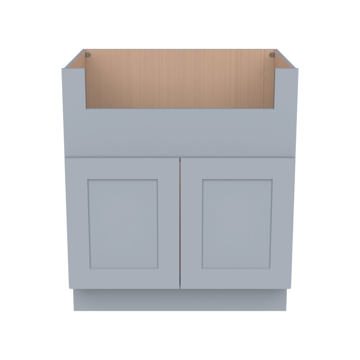 RTA Shaker Solid wood Gray Farm Sink Base Cabinet (2 Butt Door)